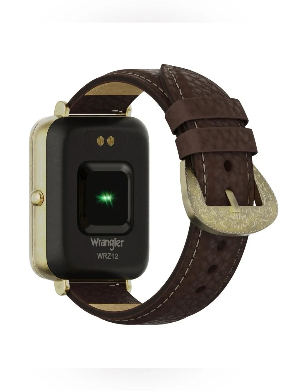 🆕 Wrangler Smart Watch Square Antique Leather Android IPhone iOS 13+ Compatible